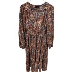 Summersalt The Countryside Poplin Tiered Shirtdress Floral Prairie In Brown - M‎